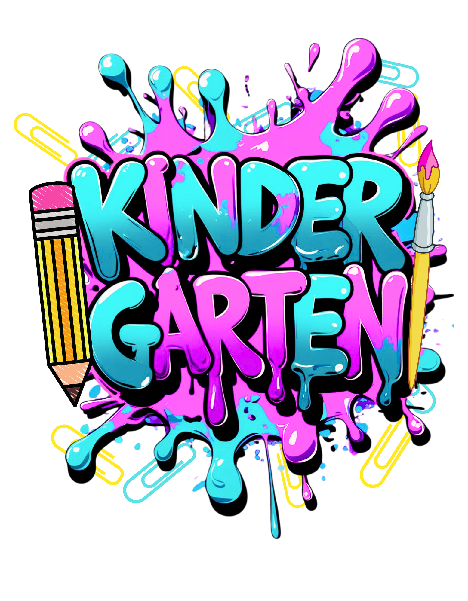 Back to School Graphic T-Shirt with colorful classroom-themed splash art and grade levels from Pre-K to 5th Grade – perfect for first day of school outfits.