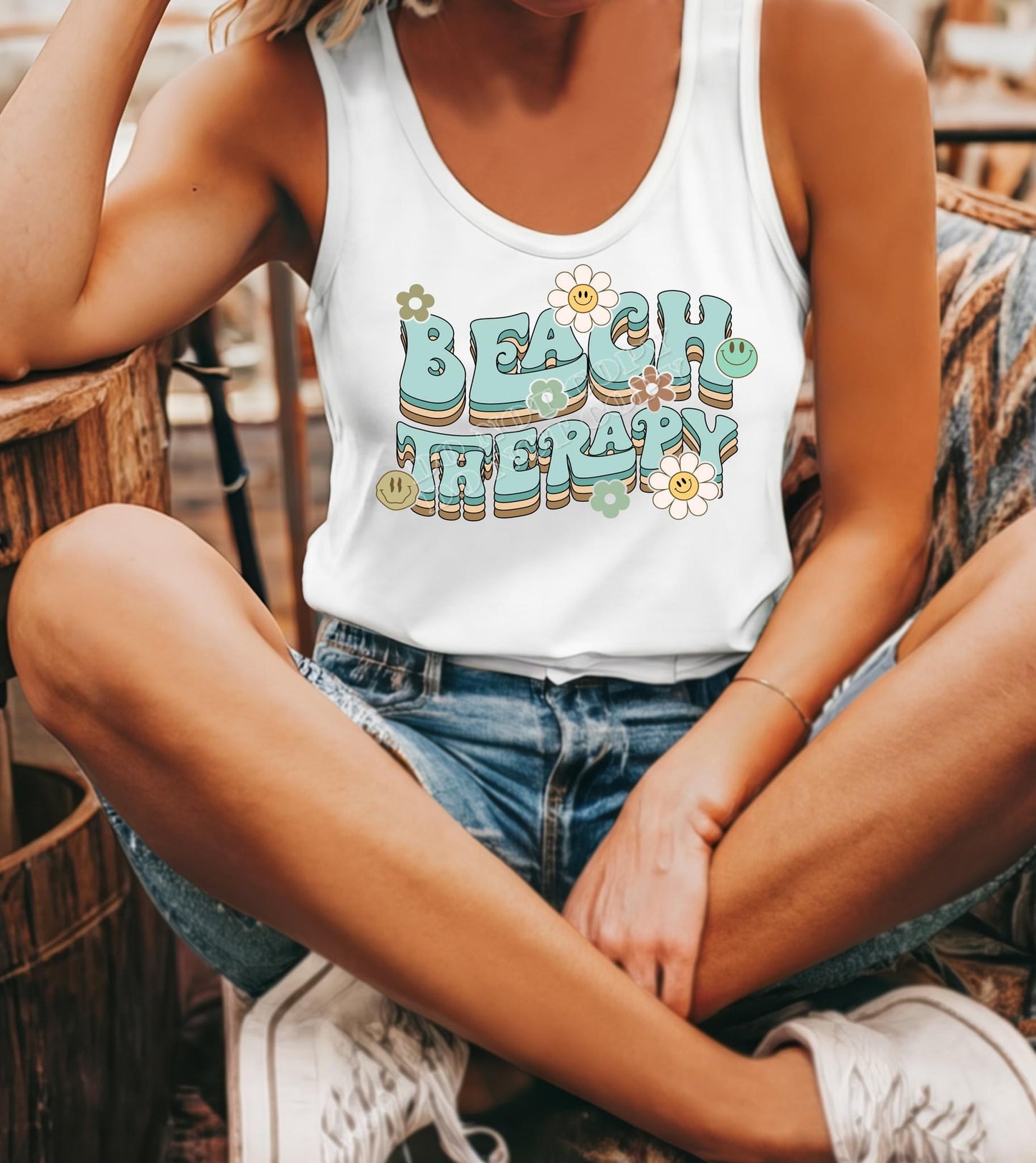 Beach Therapy T-Shirt – Ocean Inspired Coastal Graphic Tee | Summer Vacation Shirt by LDC Designz.