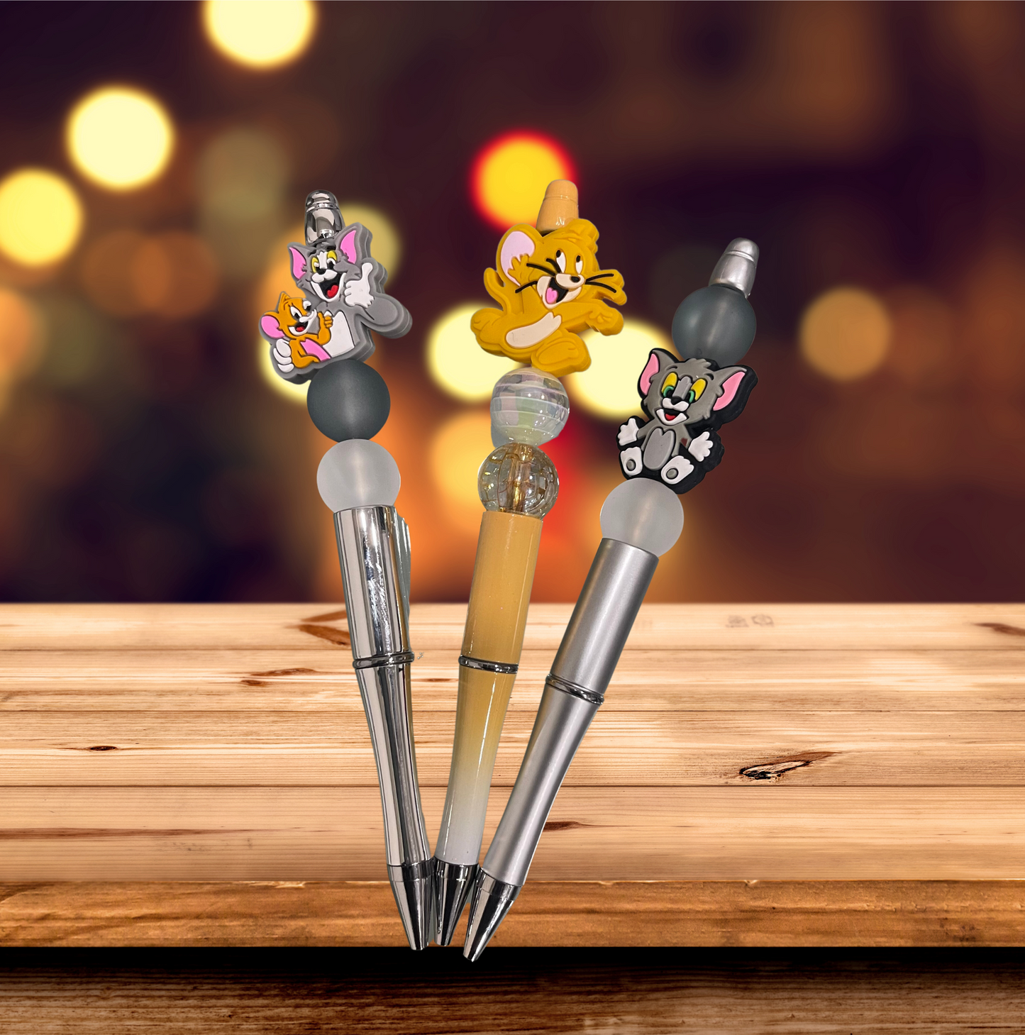 "Colorful custom beaded pens handmade by LDC Designz — stylish writing pens, perfect for gifts, planners, and office accessories".