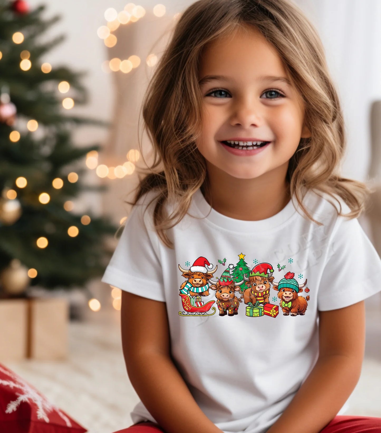 Christmas Cows Toddler T-Shirt – cute farmhouse holiday cow graphic tee for toddlers, perfect Christmas outfit for kids from LDC Designz.