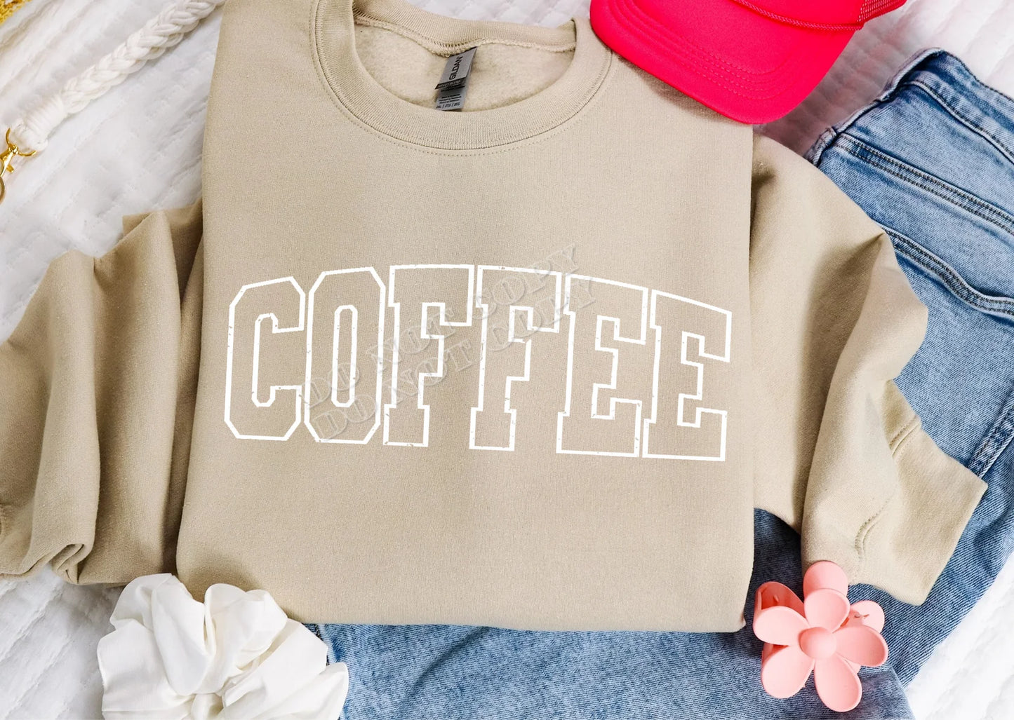 Cozy Coffee Sweatshirt for coffee lovers – soft cotton blend crewneck from LDC Designz, perfect for casual wear or gifting.