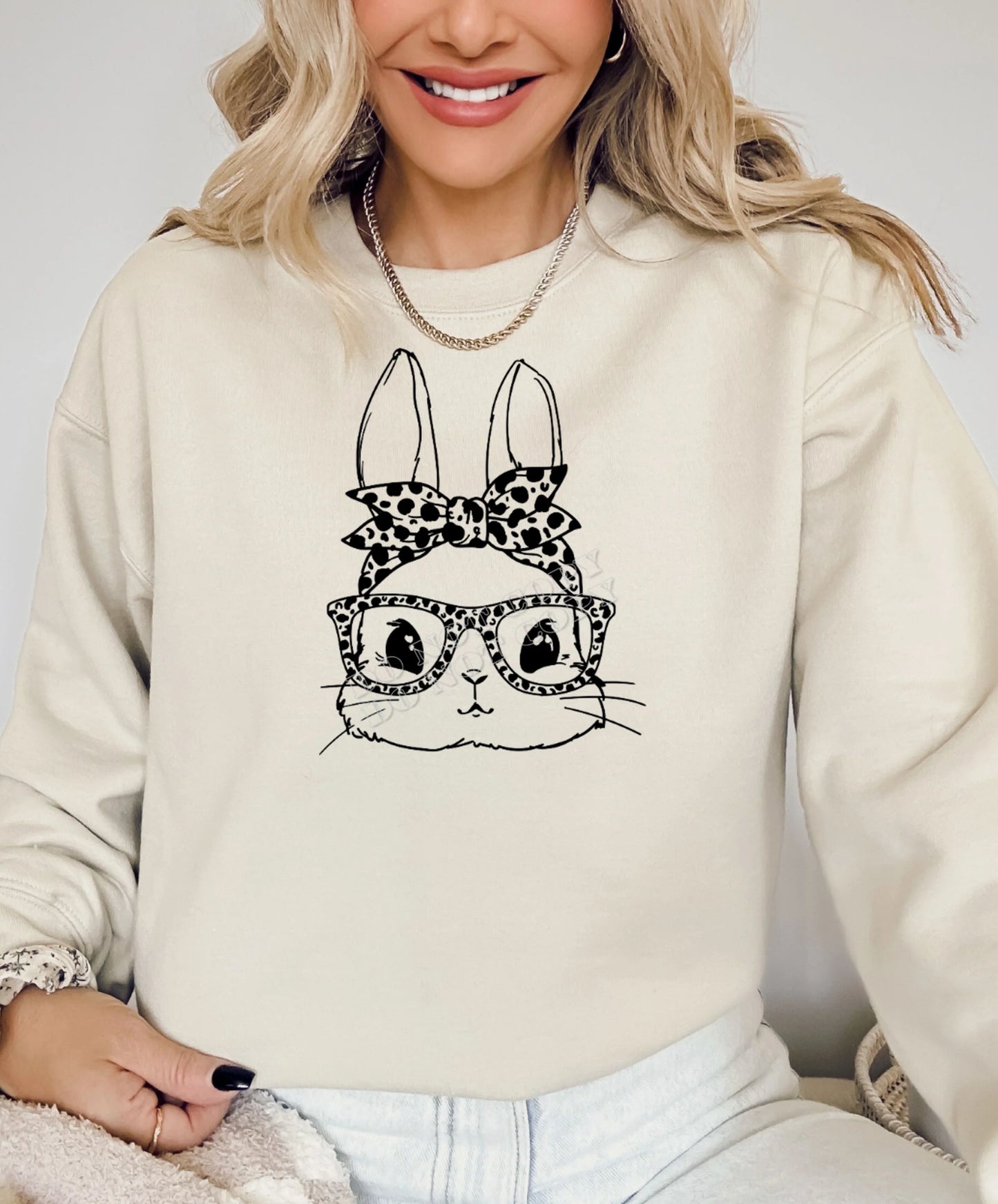 “Cute Bunny Sweatshirt – Easter Bunny Graphic Pullover for Women, Men, and Kids | Cozy Easter Outfit – LDC Designz”
