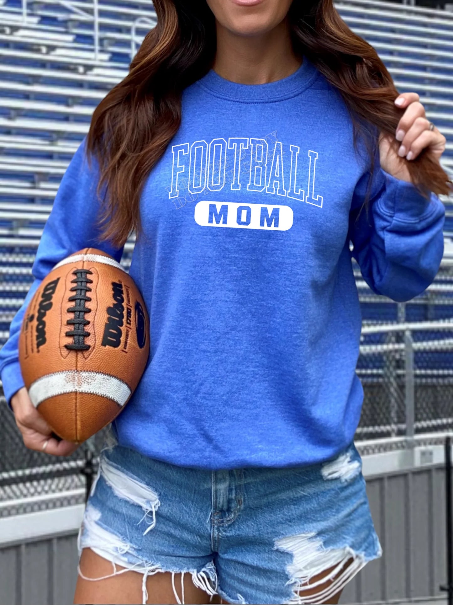 “In Football Mom Era Sweatshirt — trendy football mom apparel, cozy game day sweatshirt for proud football moms, LDC Designz.”