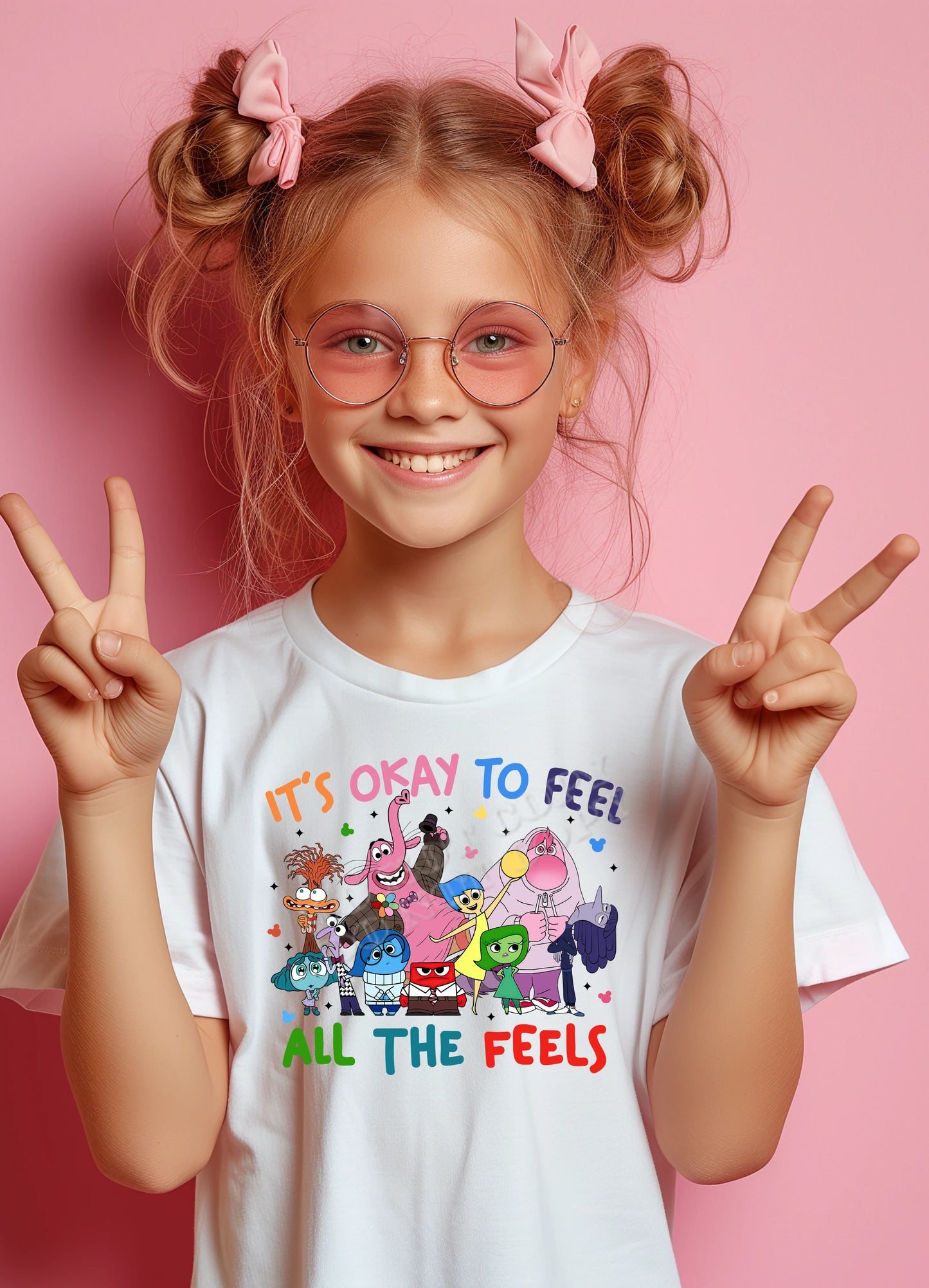 It’s Okay to Feel All the Feels Youth T-Shirt – positive kids graphic tee promoting emotional awareness and mental health from LDC Designz.