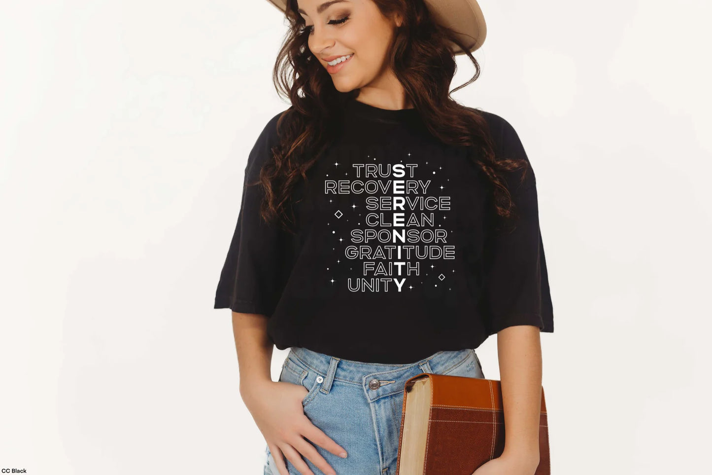 Serenity T-Shirts by LDC Designz – inspirational cotton blend tee with minimalist design, peaceful message shirt, unisex casual everyday wear.