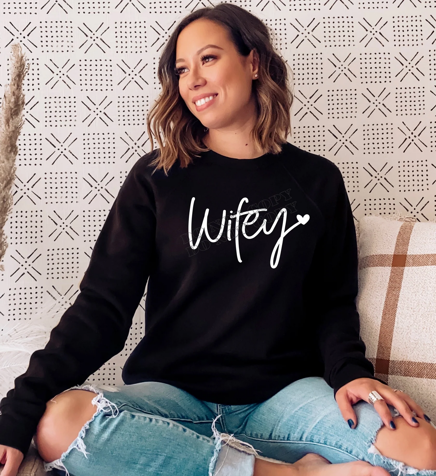 “Wifey Sweatshirt – cozy cotton-blend pullover for wives, perfect for anniversaries, bridal showers, and everyday wear – LDC Designz”