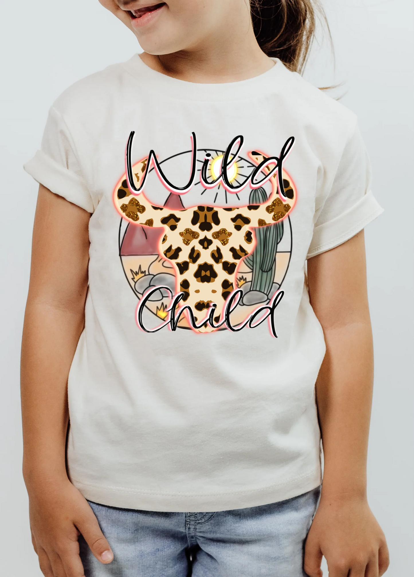 Wild Child T-Shirt – playful kids' graphic tee for toddlers and youth in soft cotton fabric, trendy custom design from LDC Designz.