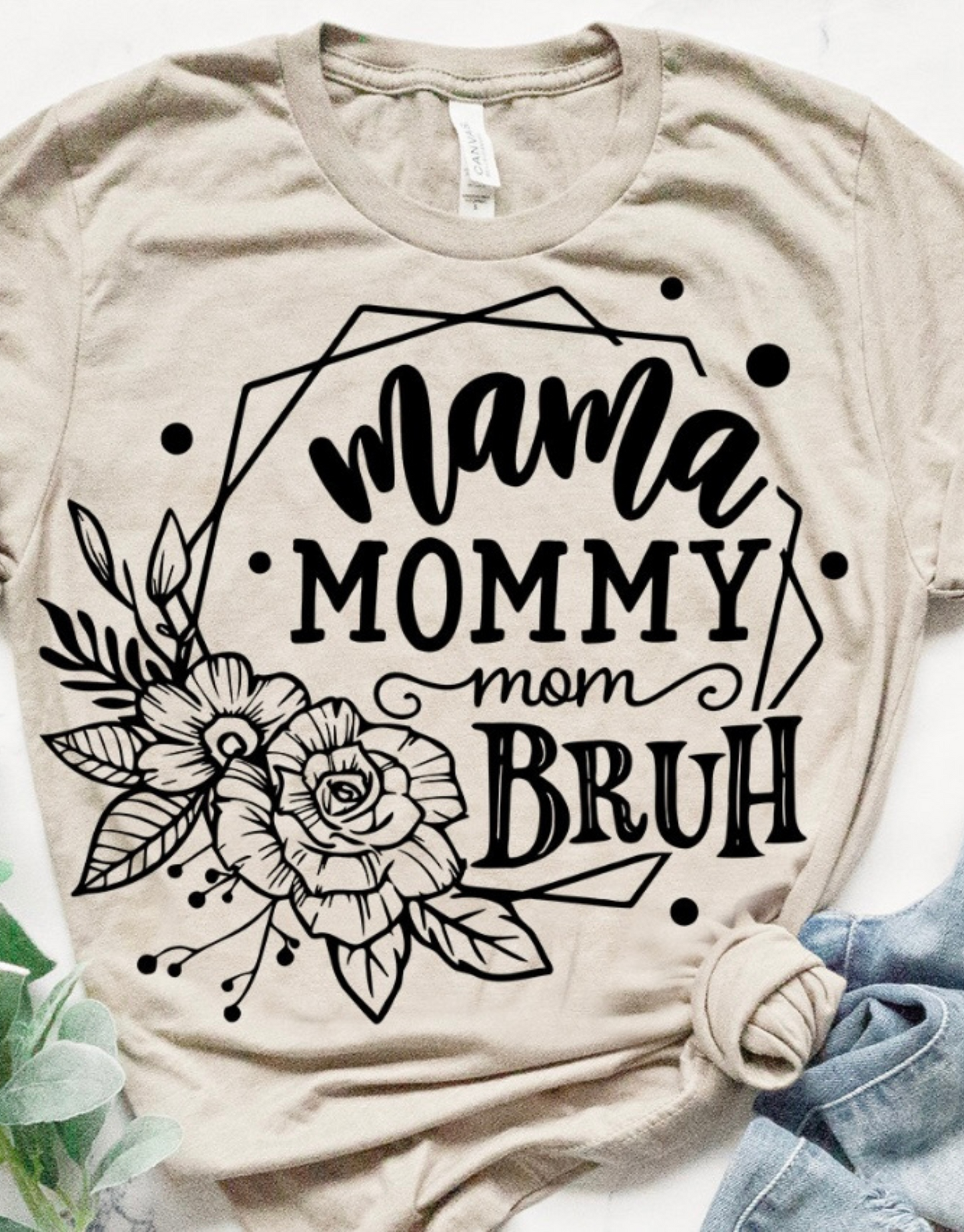 Mama Mommy Mom Bruh T-Shirt – Funny motherhood graphic tee for moms, cute mom life shirt, relatable mom gift, soft cotton casual mom apparel by LDC Designz.