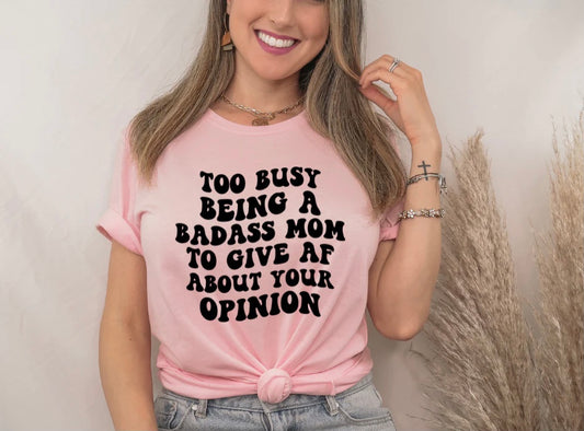 Bad Ass Mom T-Shirt – bold graphic tee for moms, casual mom life shirt, trendy fashion for strong and confident mothers – LDC Designz.