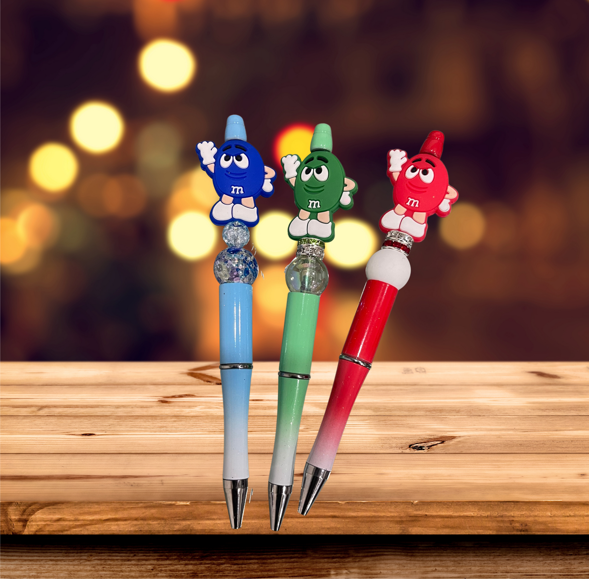 "Colorful custom beaded pens handmade by LDC Designz — stylish writing pens, perfect for gifts, planners, and office accessories".