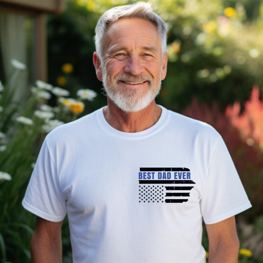 Best Dad Pocket T-Shirt – Father’s Day graphic tee for dads, featuring a stylish pocket detail. Comfortable men’s cotton shirt, perfect Father’s Day gift at LDC Designz.