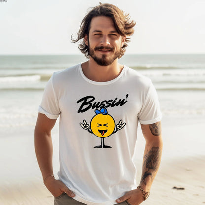 Bussin T-Shirt – trendy streetwear graphic tee from LDC Designz, unisex cotton shirt for men, women, and teens, perfect casual urban style fashion.