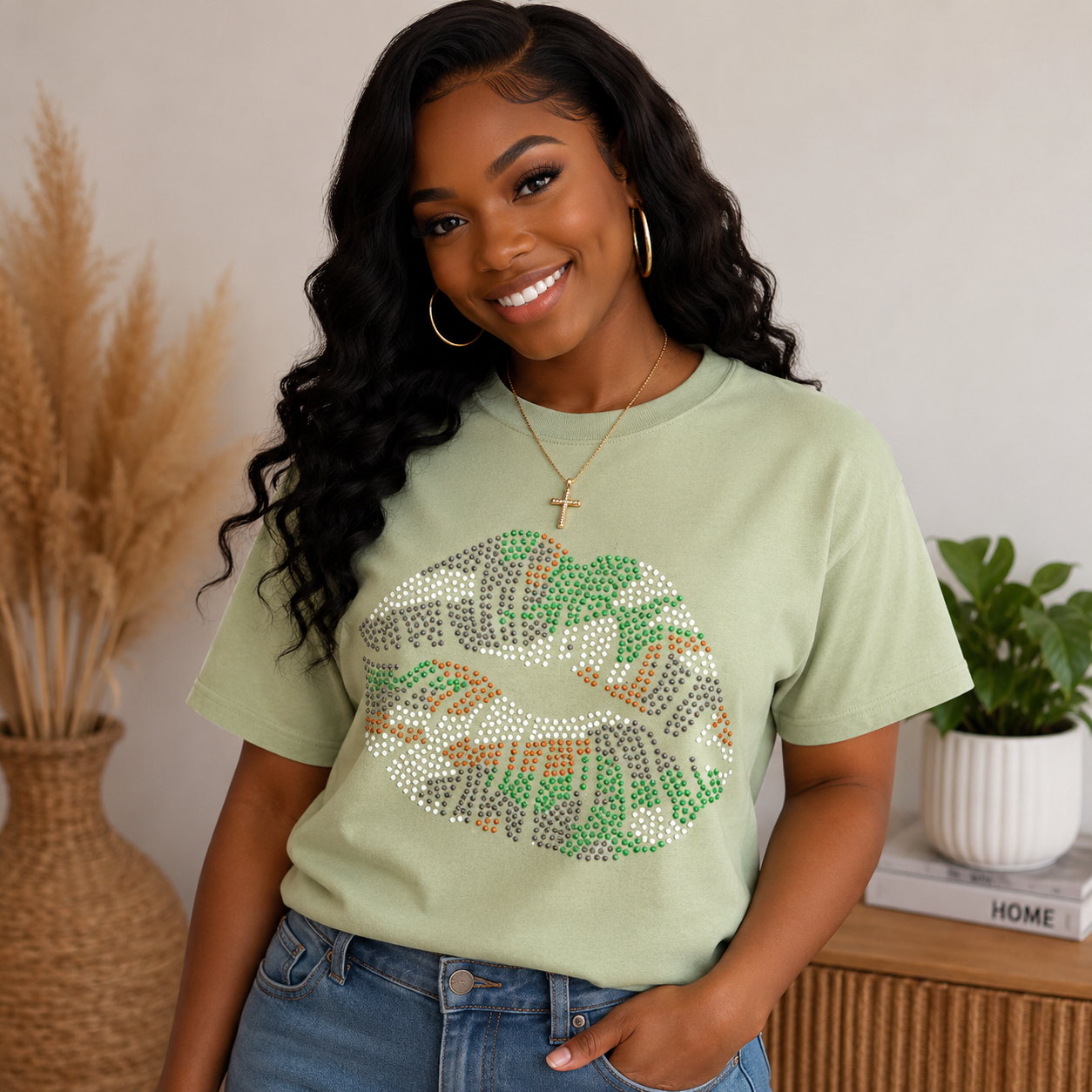 Camo Lips Rhinestone Collection