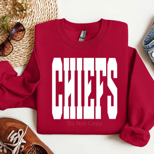 “Chiefs Sweatshirt – Kansas City Chiefs game day apparel, cozy unisex football sweatshirt, red graphic crewneck by LDC Designz”