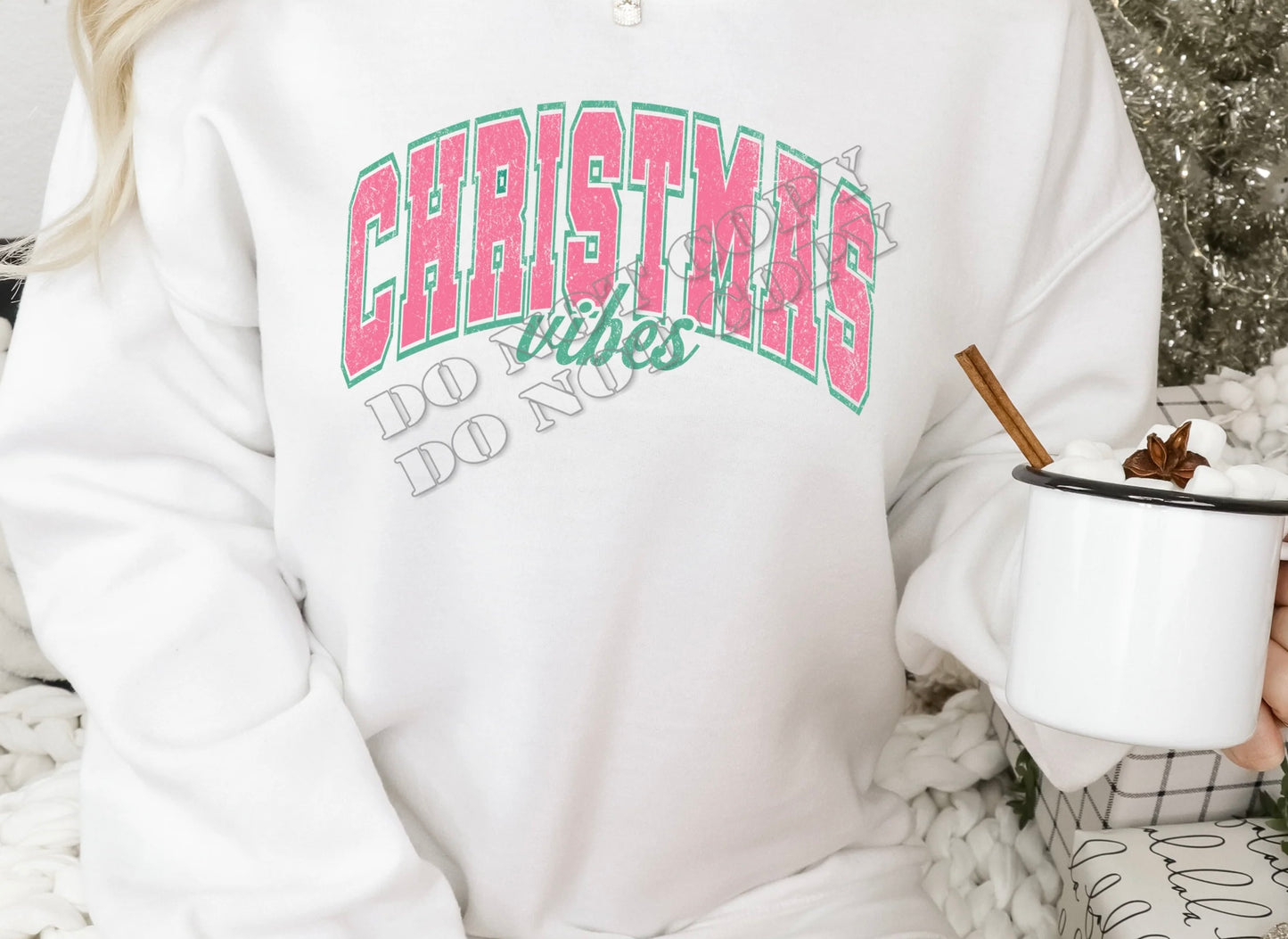 “Christmas Vibes Sweatshirt – festive holiday sweatshirt with cozy unisex fit, perfect for Christmas parties, family outfits, and seasonal fashion by LDC Designz.”