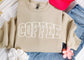 Cozy Coffee Sweatshirt for coffee lovers – soft cotton blend crewneck from LDC Designz, perfect for casual wear or gifting.