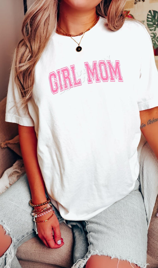 Girl Mom T-shirt – Cute motherhood graphic tee for moms | Mom life shirt | LDC Designz