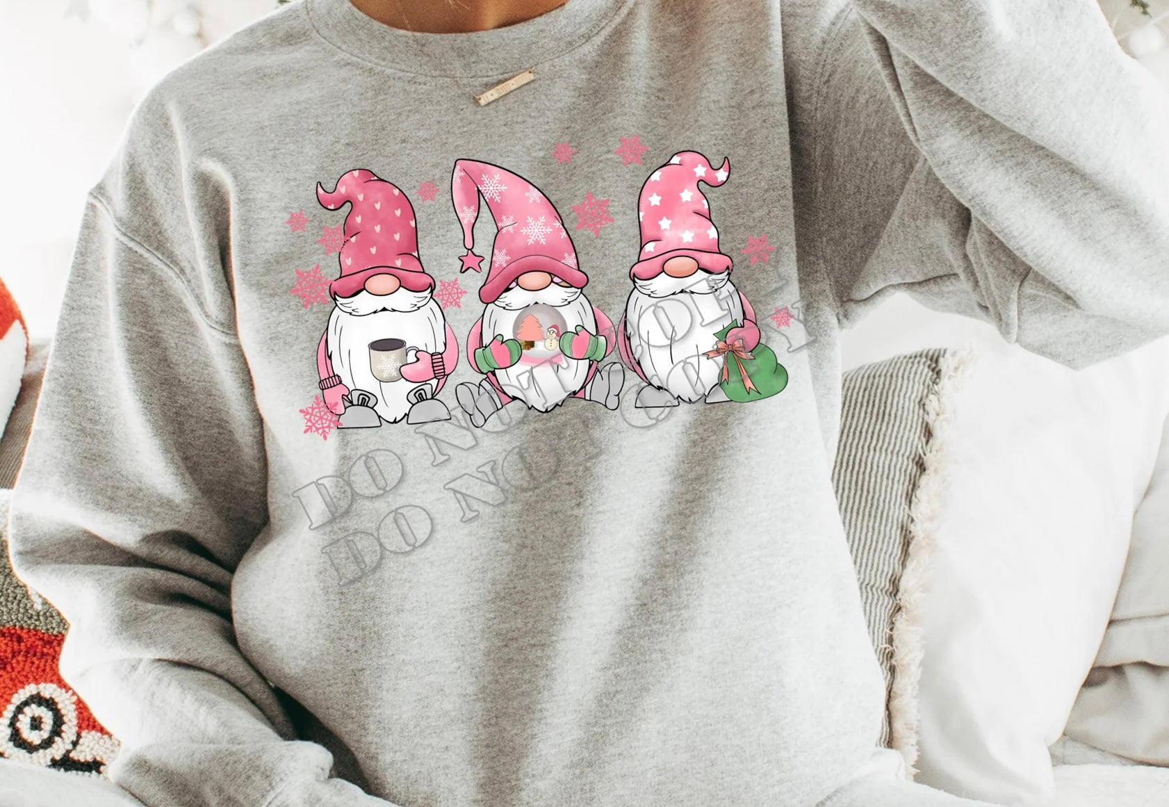 "Gnomes Long Sleeve T-Shirts – festive holiday graphic tees with cute gnome designs, cozy seasonal apparel from LDC Designz"