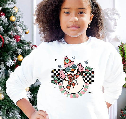 Groovy and Bright Youth Sweatshirt – vibrant retro kids' pullover with colorful graphic design, cozy unisex sweatshirt for boys and girls from LDC Designz.