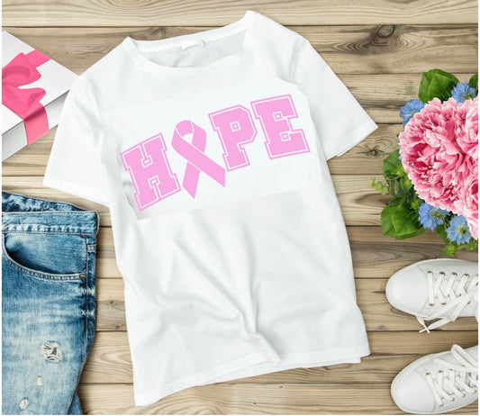 HOPE with Cancer Ribbon Sweatshirt – Inspirational cancer awareness apparel featuring a symbolic ribbon and “HOPE” design. Perfect for breast cancer walks, survivor support, and awareness events.