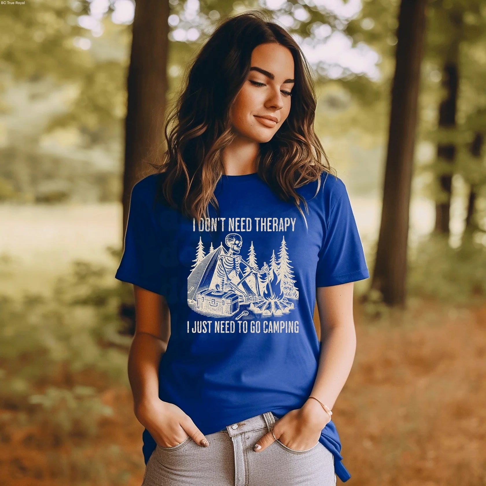 I Don’t Need Therapy I Just Need to Go Camping t-shirt, funny camping graphic tee for outdoor lovers, hiking shirt, camping life apparel by LDC Designz