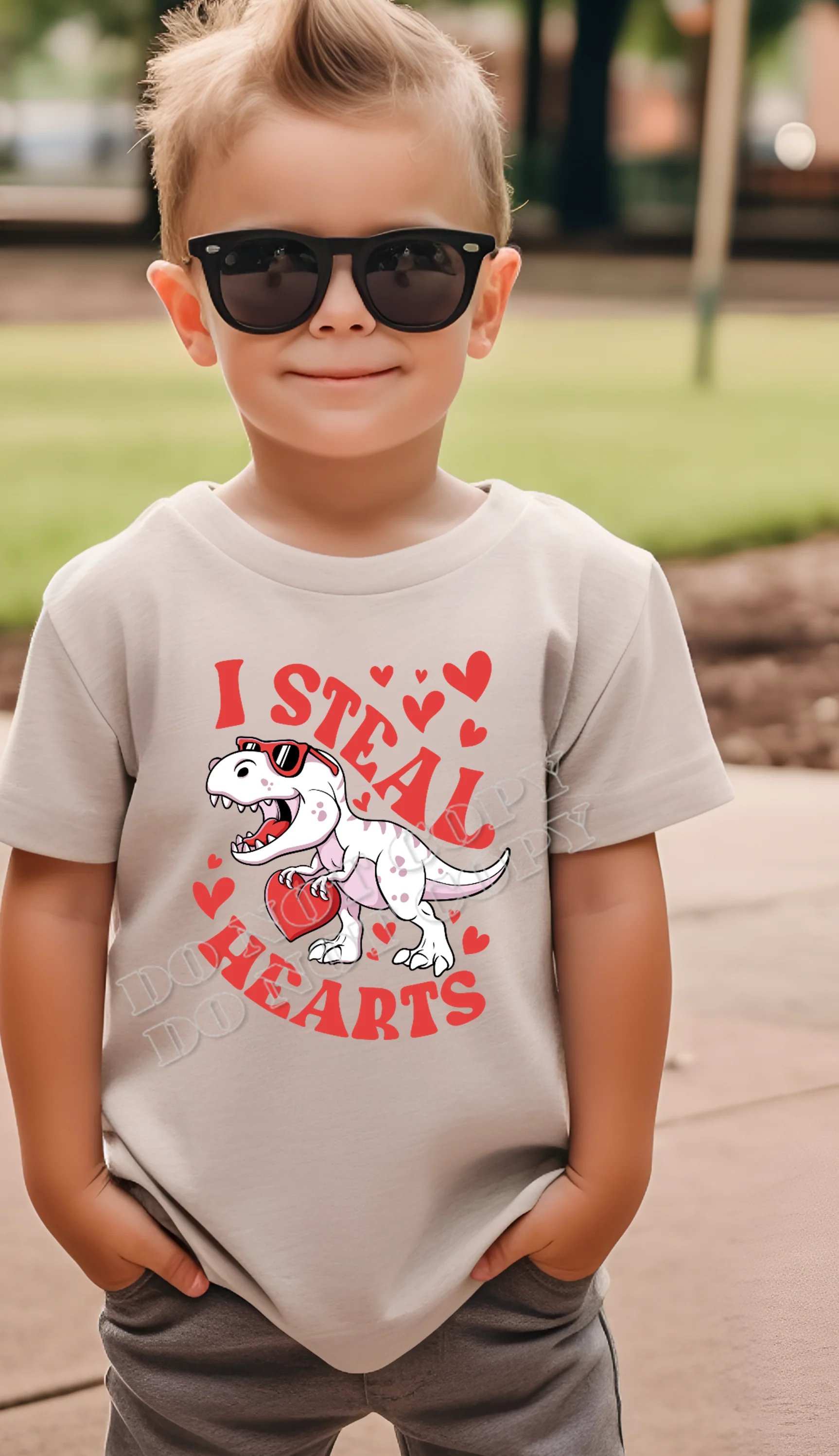 “I Steal Hearts T-Shirts – cute Valentine’s Day graphic tee for toddlers, youth, and adults by LDC Designz with bold heart design, perfect for family outfits and holiday wear.”