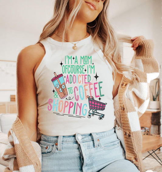 I’m a Mom Of Course I’m Addicted to Coffee T-Shirt – Funny mom graphic tee for coffee lovers, casual everyday wear, and Mother’s Day gifts – LDC Designz.