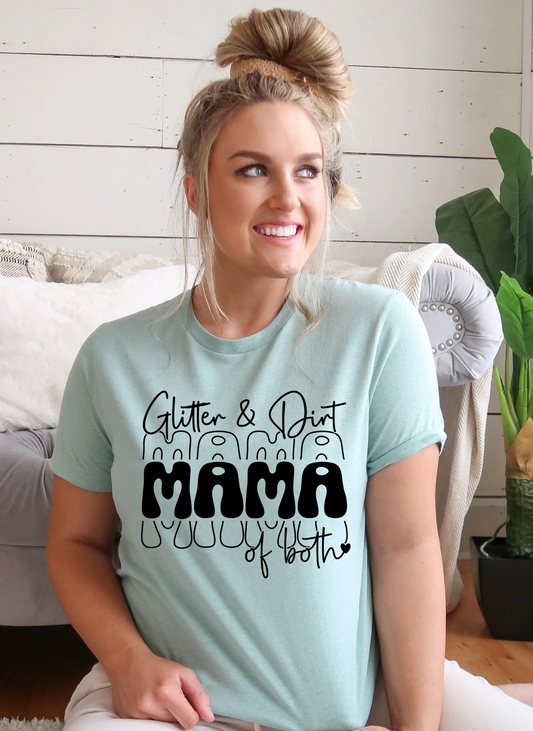 Mama of Both t-shirt for moms of boys and girls, stylish motherhood graphic tee, comfortable mom life shirt from LDC Designz