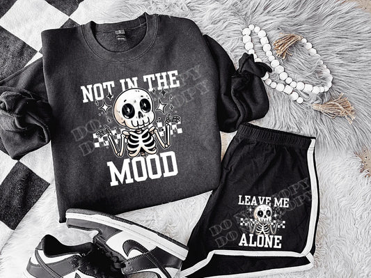 Not in the Mood Sweatshirt – cozy cotton-blend unisex crewneck with bold statement graphic, casual streetwear pullover from LDC Designz.