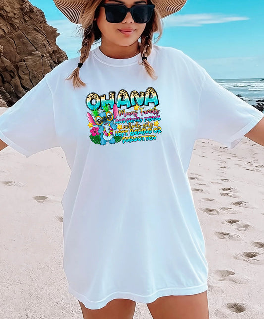 Ohana T-shirt from LDC Designz, featuring a family-inspired design. Comfortable, high-quality tee for everyday wear and family gatherings.