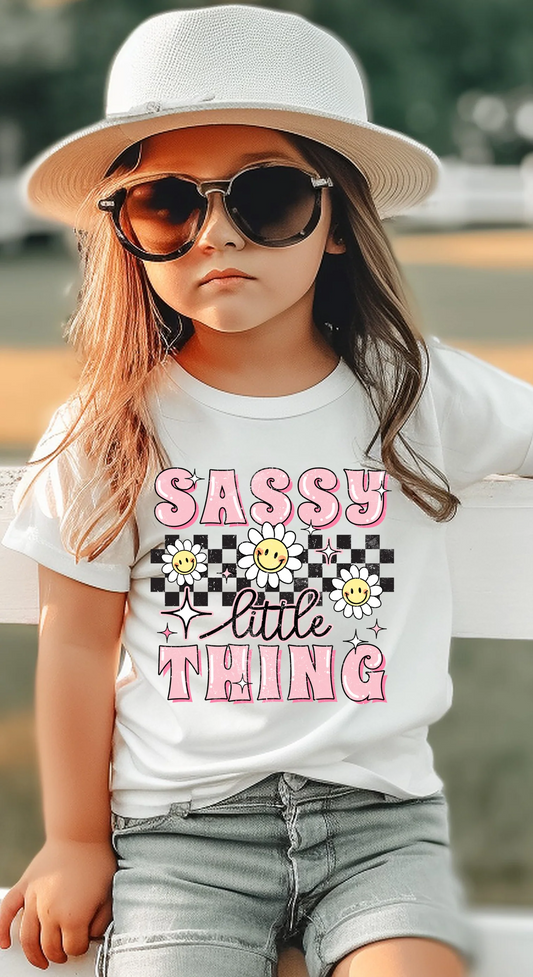 Sassy Little Thing T-Shirt – bold kids' graphic tee for toddlers and youth, soft cotton girl's shirt with sassy design, stylish children’s apparel by LDC Designz.