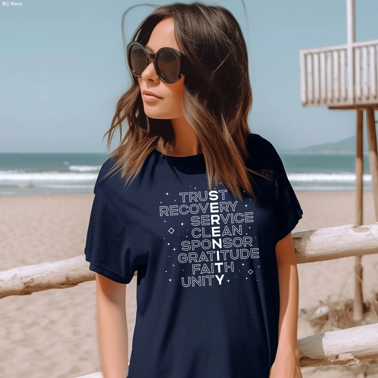 Serenity T-Shirts by LDC Designz – inspirational cotton blend tee with minimalist design, peaceful message shirt, unisex casual everyday wear.