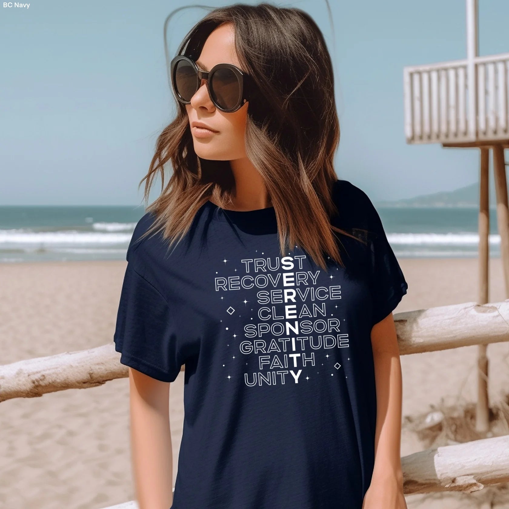 Serenity T-Shirts by LDC Designz – inspirational cotton blend tee with minimalist design, peaceful message shirt, unisex casual everyday wear.