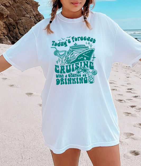Today’s Forecast Cruising T-shirt – Funny nautical cruise vacation shirt for men & women, perfect cruise outfit gift idea.