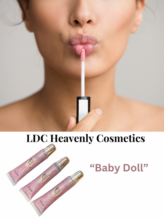 Baby Doll Lip Gloss by LDC Designz – hydrating, non-sticky, high-shine lip gloss for women, part of the Heavenly Lips collection.