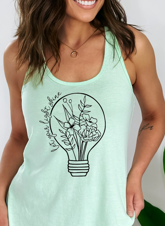 “Let Your Light Shine T-Shirt – Christian inspirational faith-based graphic tee with uplifting Bible verse design – unisex religious apparel by LDC Designz.”
